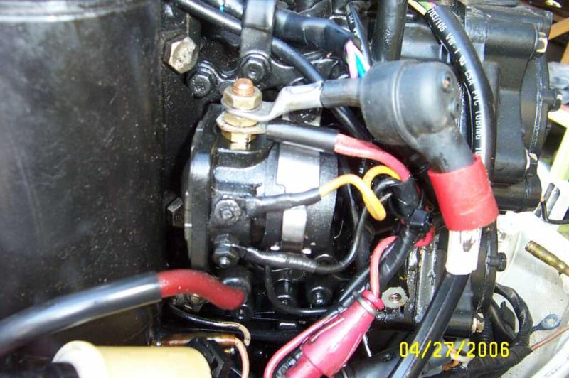 Johnson 90hp 1990/Removal and Undressing/Starter solenoid installation